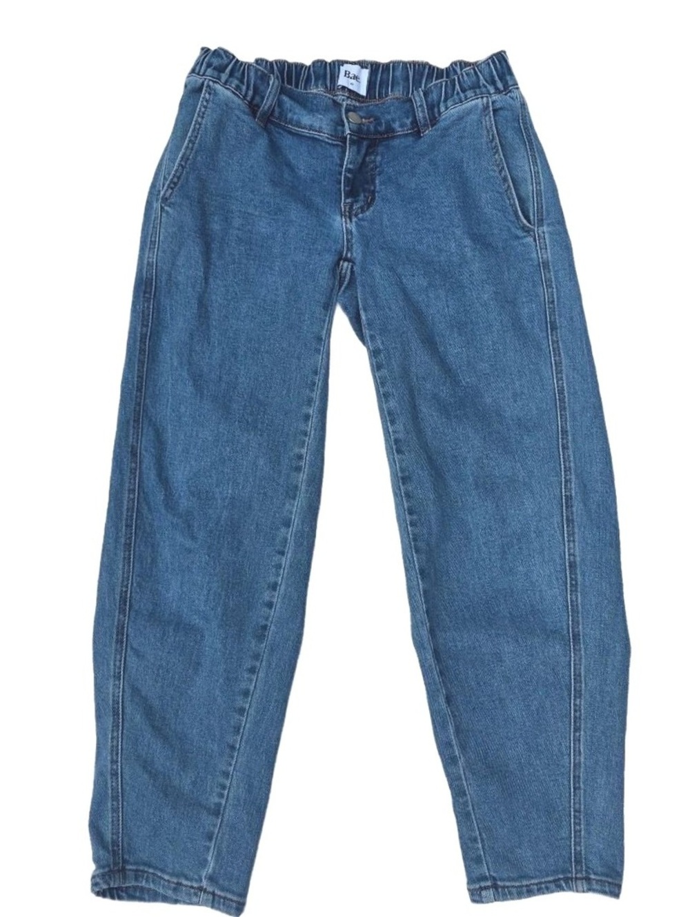 Bae The Label Pull-On Baggy Mom Jeans Elastic Waist with Inner Drawstring XS